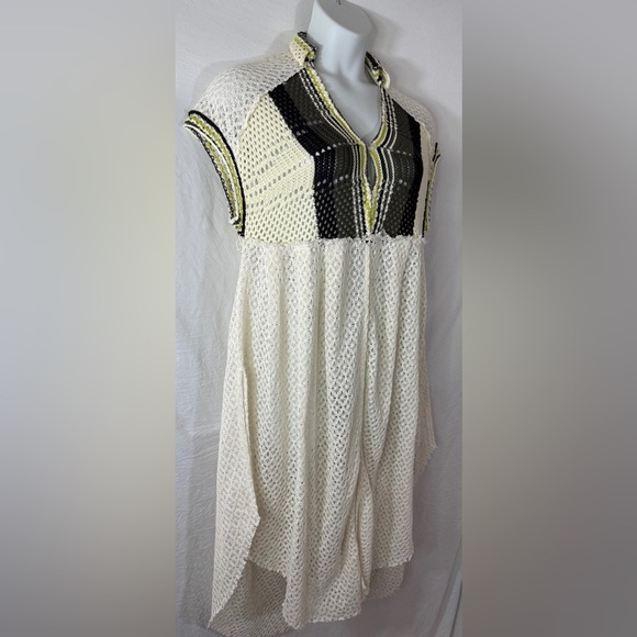 Free People Kelly Cream and Green Crochet Cover Up Maxi Top Dress NWOT SKU1103 - Picture 10 of 11